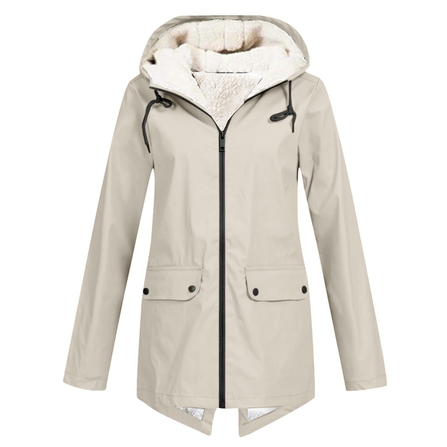 ModeGeist | Damen Winter Wasserdichter Trenchcoat Mit Kapuze