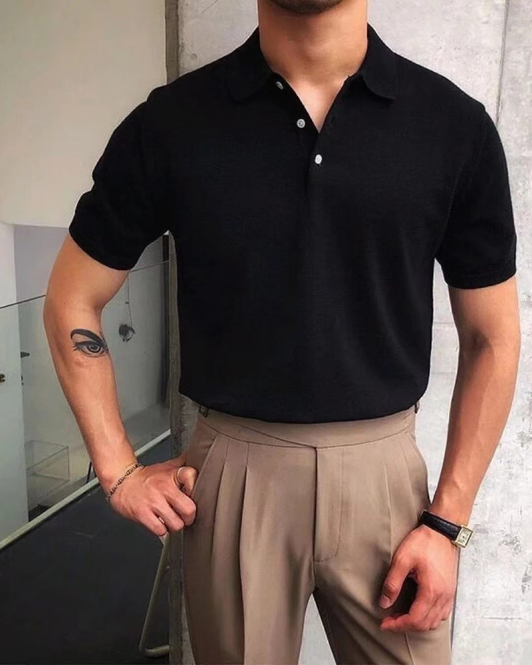 Herren Polo-Shirt aus atmungsaktiver Baumwolle mit elegantem Kragen ModeGeist