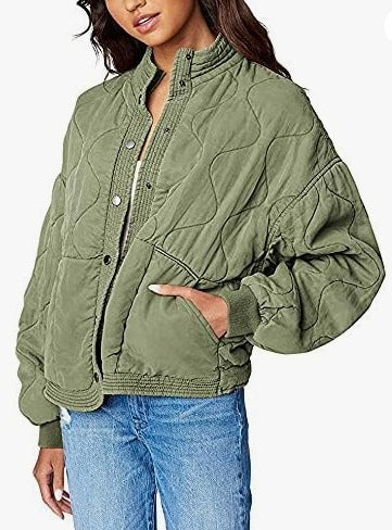 Damen modische Steppjacke mit hohem Kragen ModeGeist