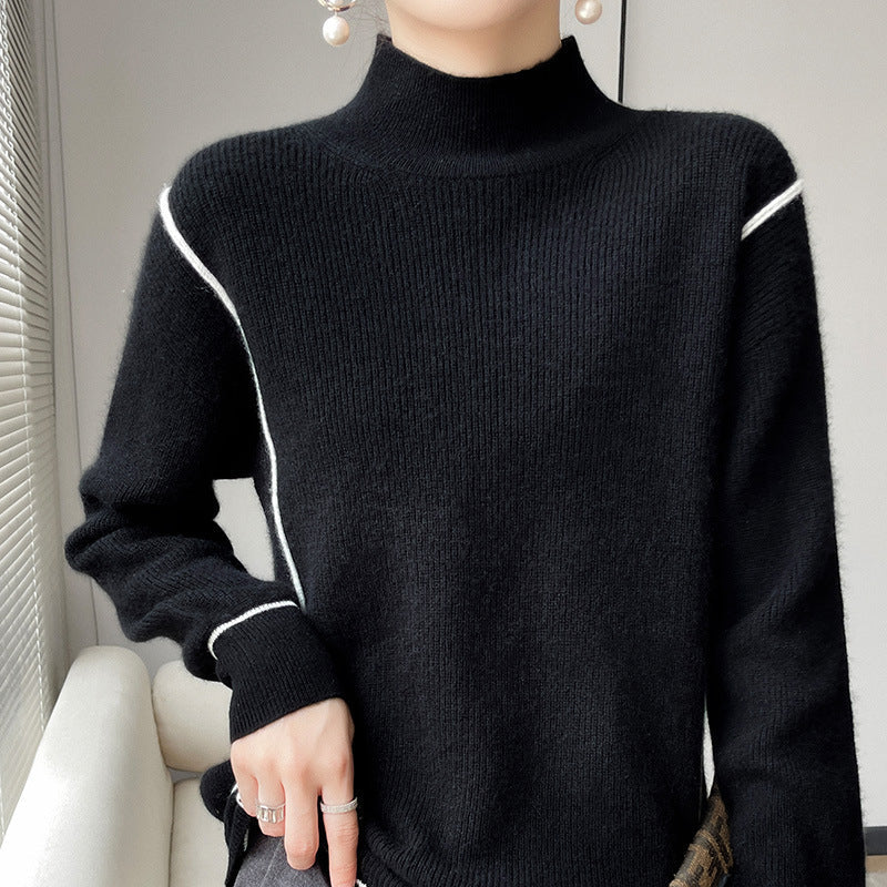 ModeGeist | Eleganter schlichter Rollkragenpullover