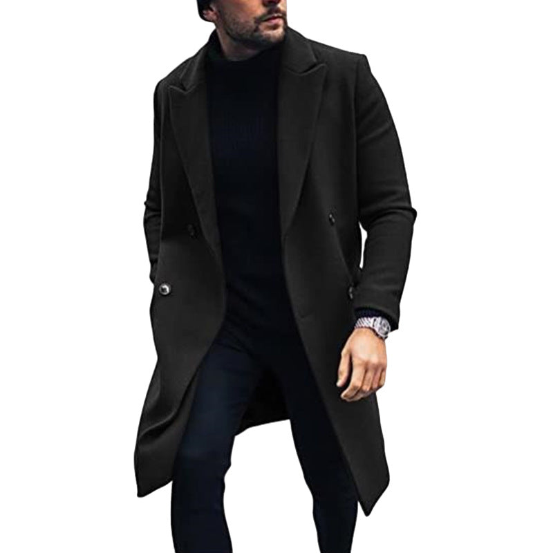 Herren moderner Langmantel mit doppelter Knopfreihe und elegantem Revers ModeGeist