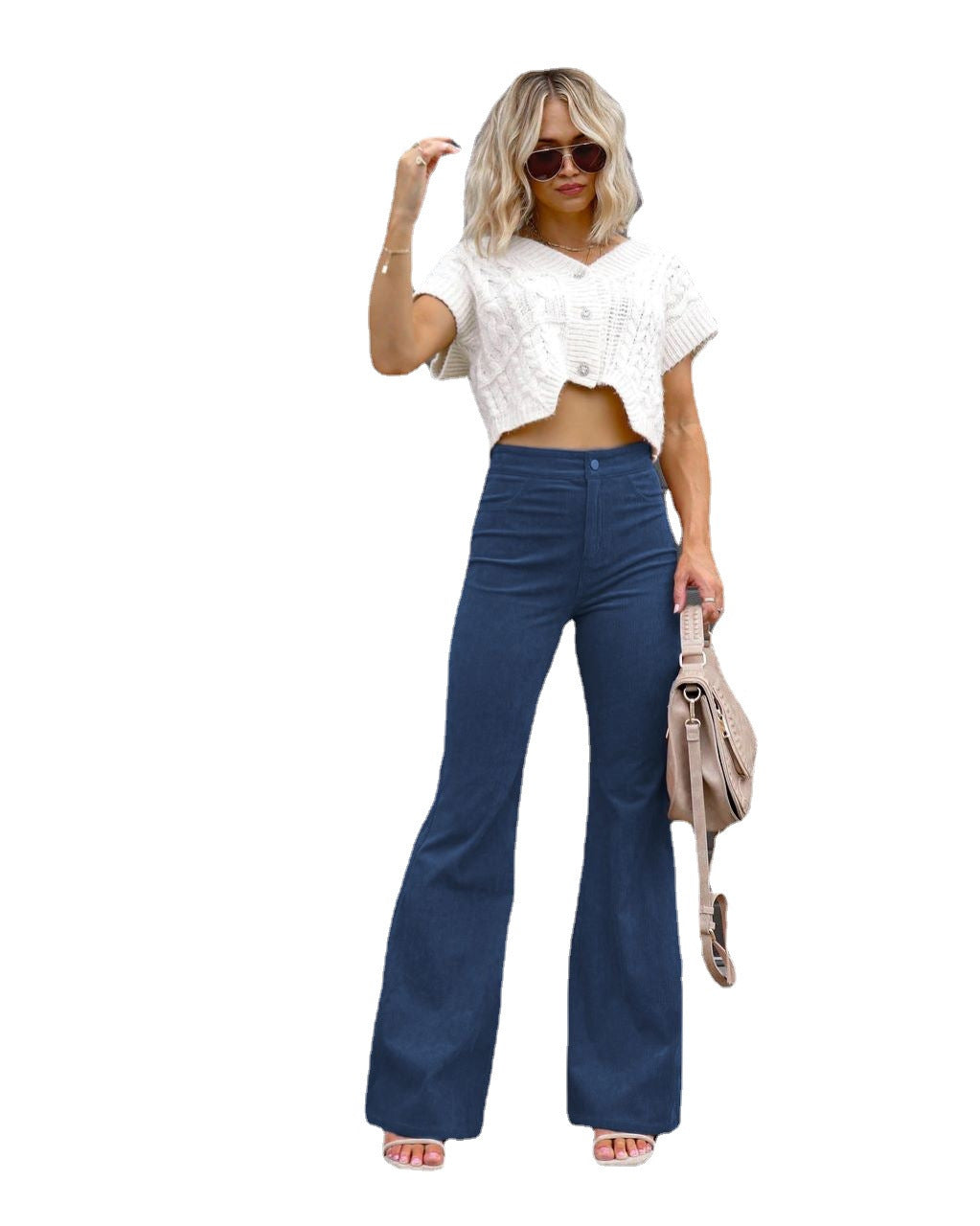 Damen Modische Hochbund-Flared-Jeans ModeGeist