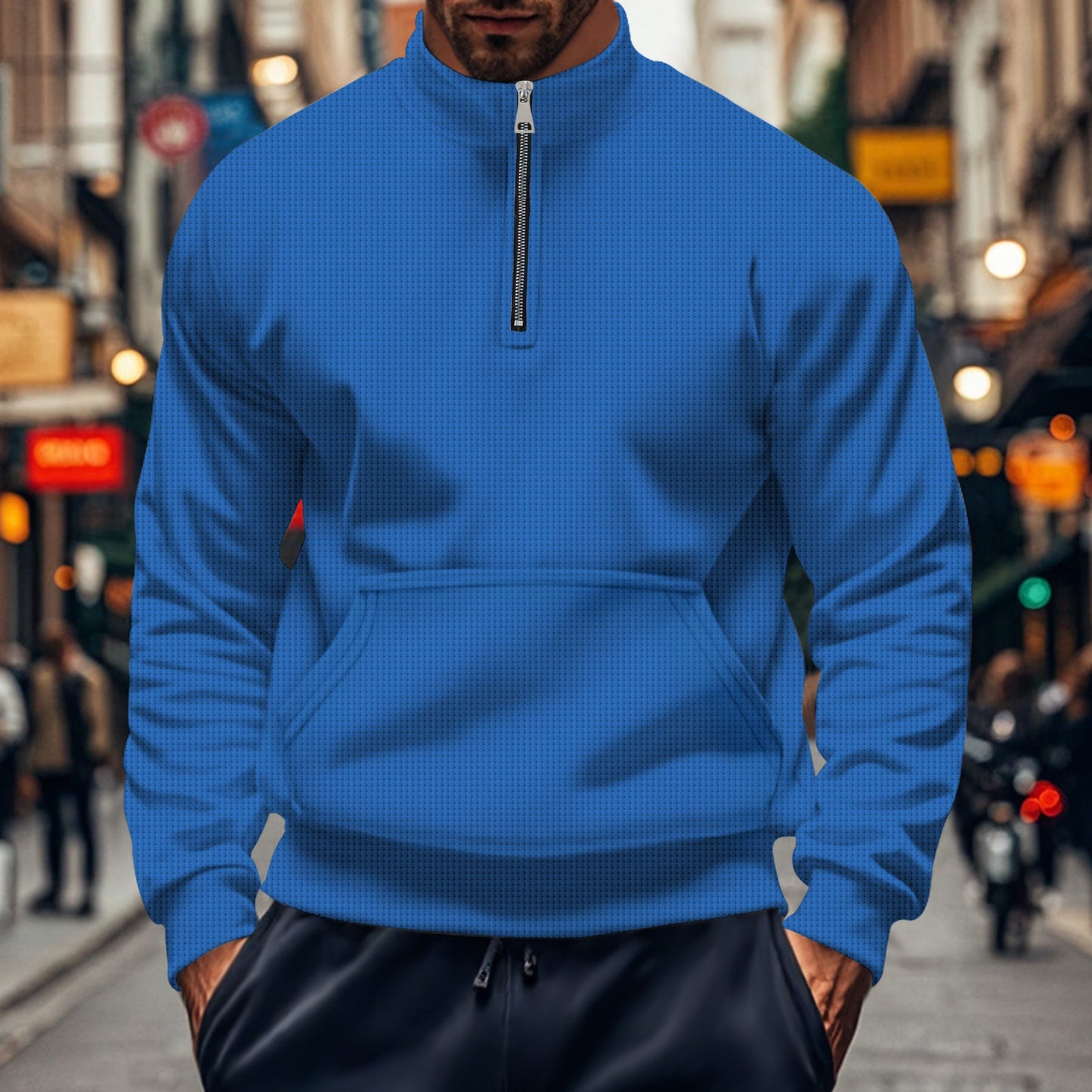 Herren sportlicher Hoodie mit Reißverschluss und praktischen Taschen ModeGeist