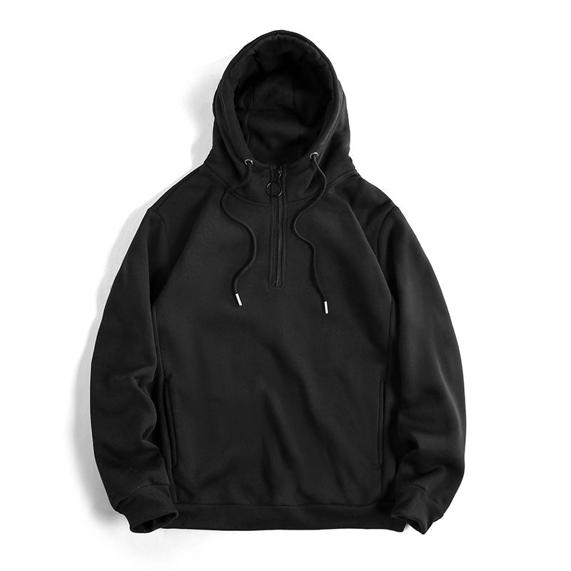 Damen Modischer Kapuzenpullover mit halbem Reißverschluss und weichem Innenfutter ModeGeist