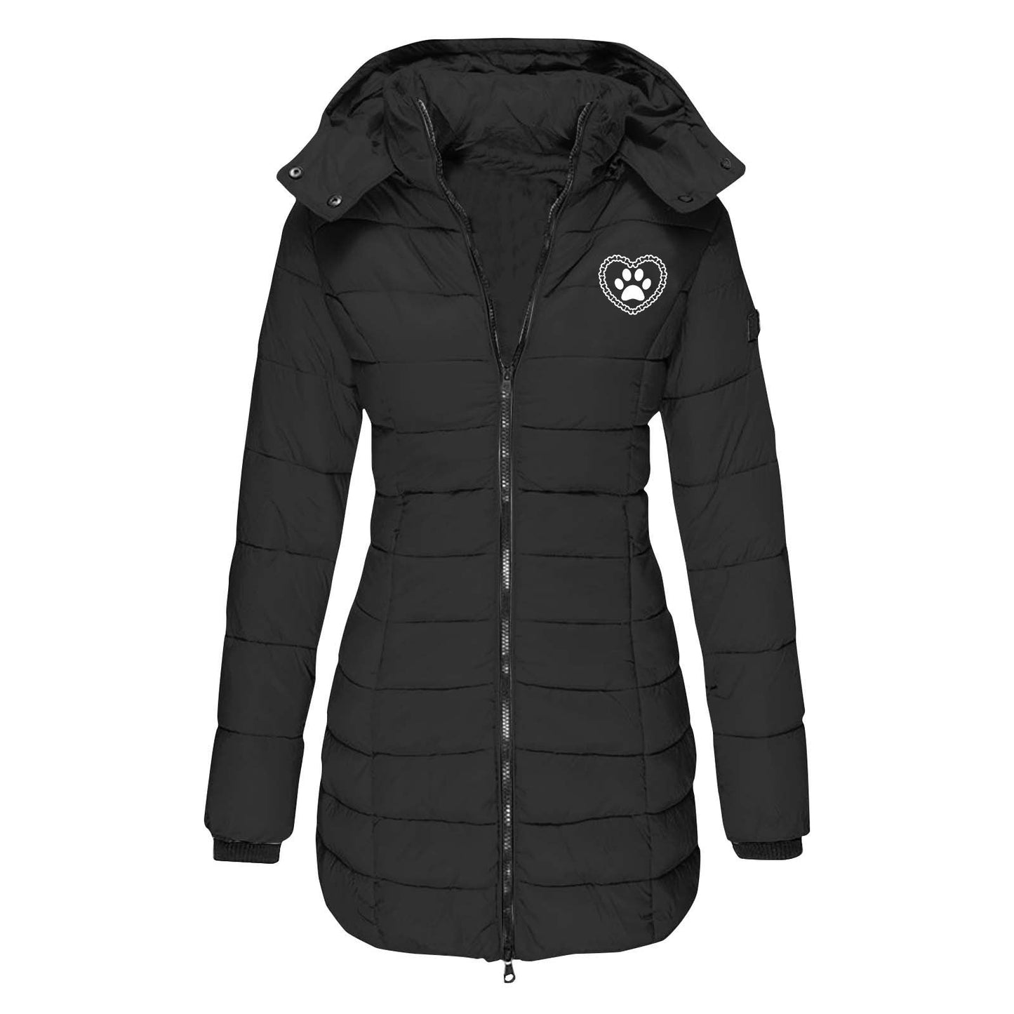 Damen gefütterte Übergangsjacke mit abnehmbarer Kapuze ModeGeist