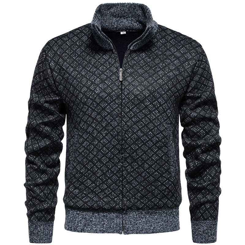 Herren sportliche Strickjacke mit modernem Muster ModeGeist