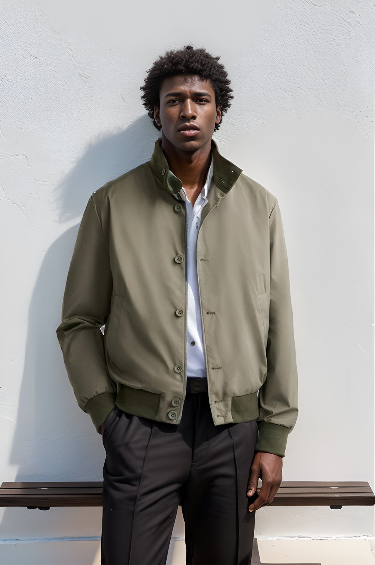 Herren modische Freizeitjacke mit schützendem Hochkragen und praktischen Taschen ModeGeist