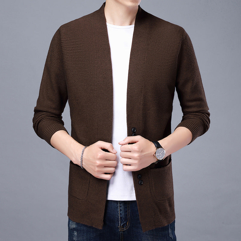 Herren Strickjacke mit lässigem Schalkragen und aufgesetzten Taschen ModeGeist