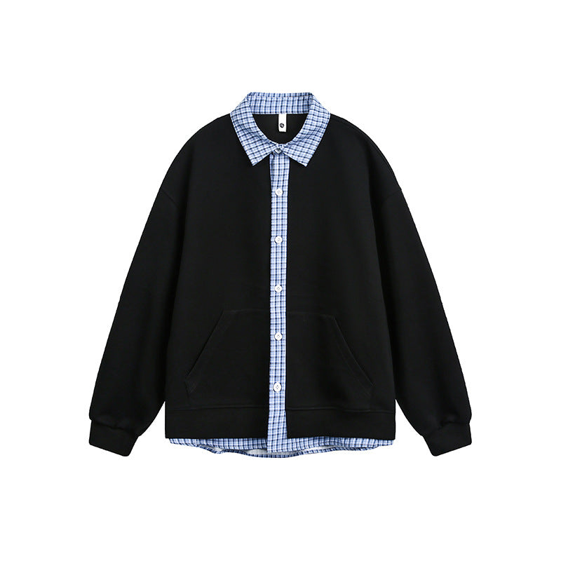 Damen Lässiger Oversized Kapuzenpullover mit Hemdkragen ModeGeist