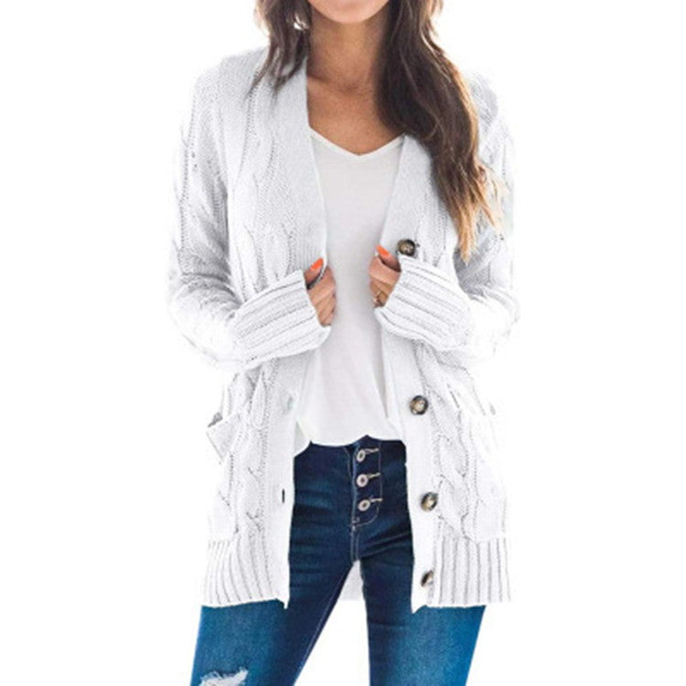 Damen Grobstrick-Cardigan mit aufwendigem Zopfmuster und praktischen Taschen ModeGeist