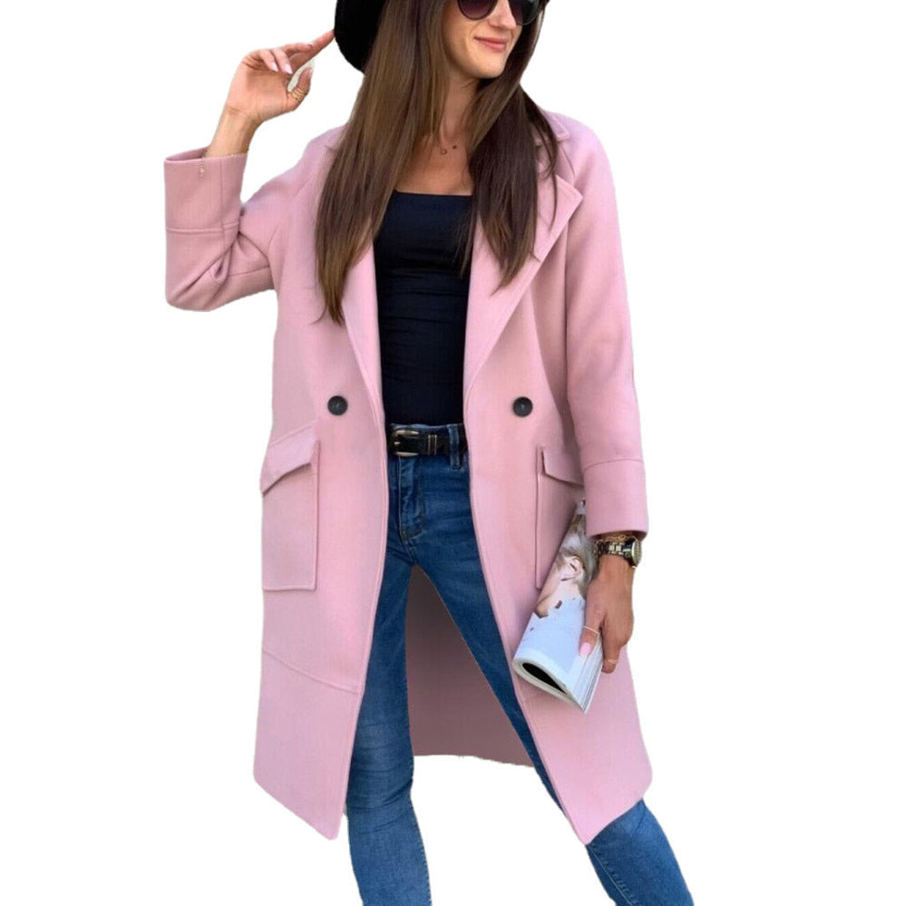 Damen lässiger Oversized-Mantel mit modernen Taschen und elegantem Revers ModeGeist