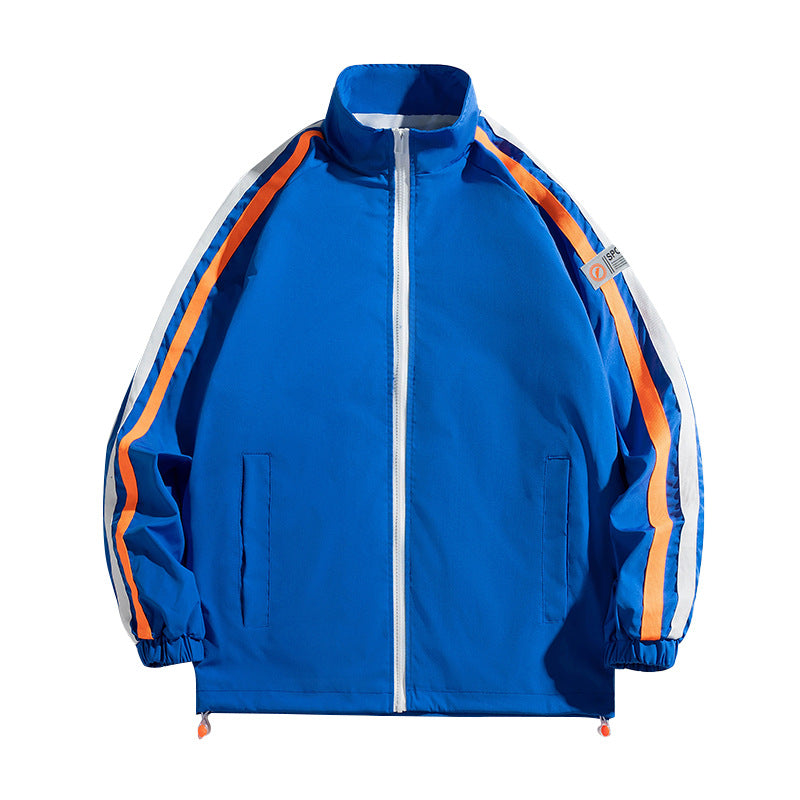 Damen Sportliche Windjacke mit stylischen Kontraststreifen ModeGeist