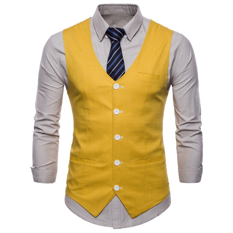 Herren elegante Anzugweste mit praktischen Taschen und detailliertem Design ModeGeist