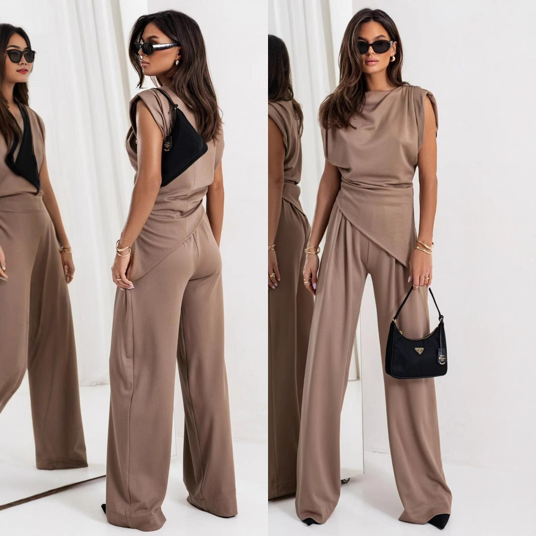 Damen eleganter Jumpsuit mit asymmetrischem Schnitt und hochmodernem Design ModeGeist