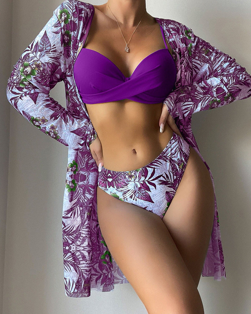 Stylish Printed Bikini and Cover-Up Set for Women by MODEGEIST