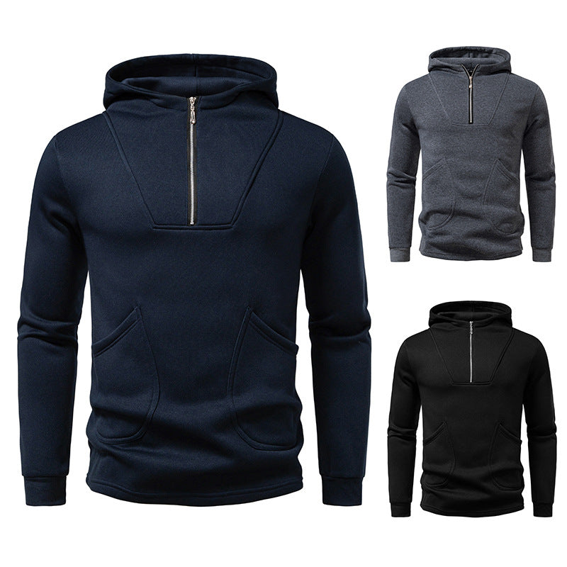 Herren Kapuzenpullover mit modernem Zipper und praktischen Taschen ModeGeist