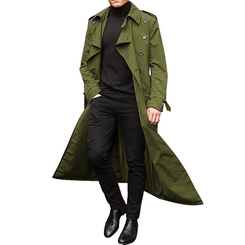 Herren eleganter Trenchcoat mit tiefem Revers und verdeckten Knöpfen ModeGeist