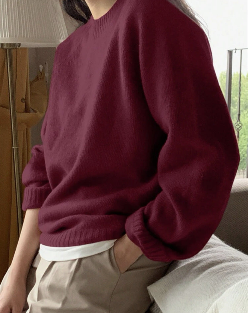 Damen Gemütlicher Rundhals-Pullover aus hochwertigem Stoff ModeGeist