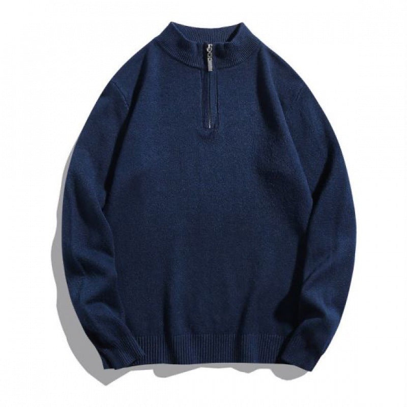 Herren gemütlicher Rollkragenpullover mit Reißverschluss ModeGeist