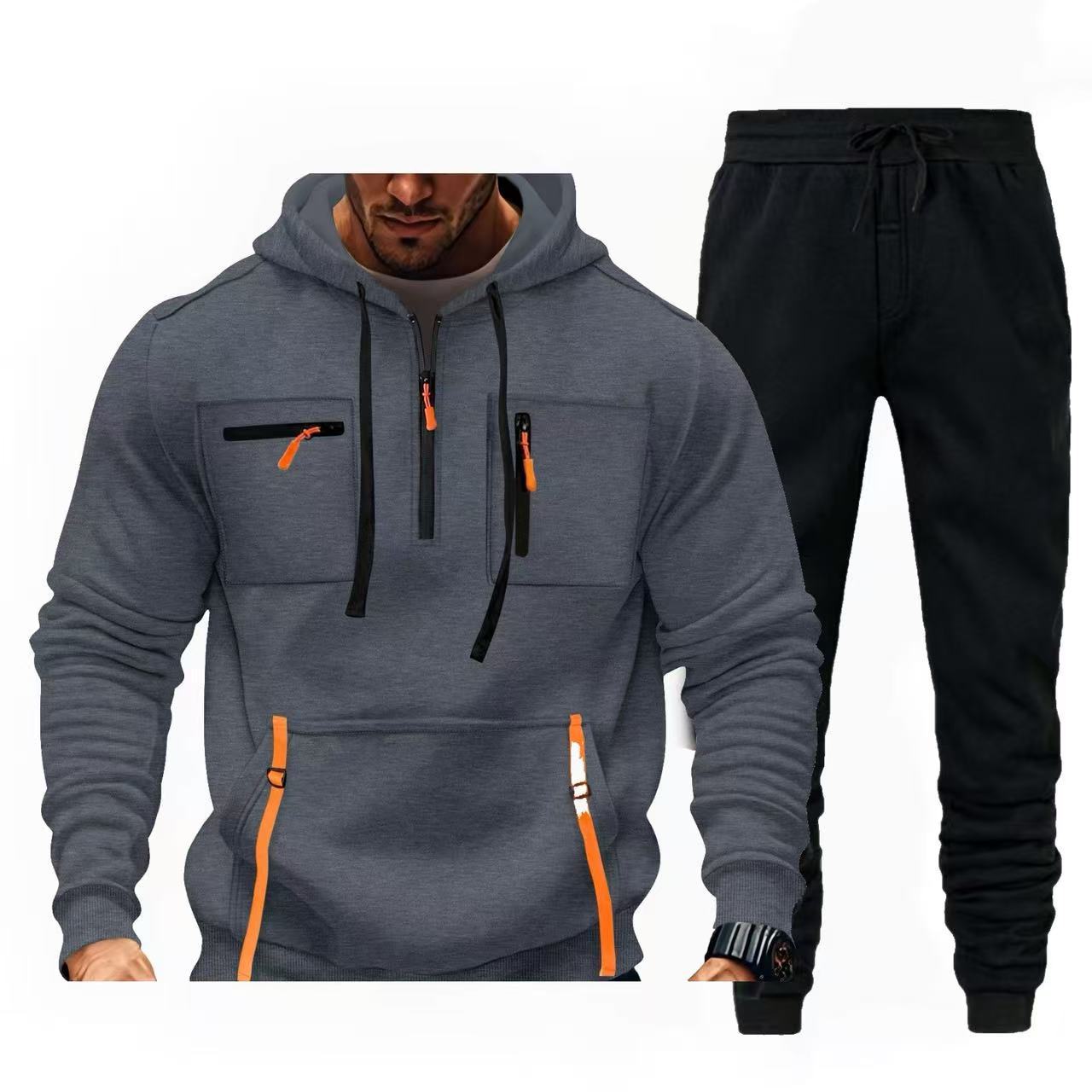 Herren multifunktionaler Kapuzenpullover und Jogginghose Kombination ModeGeist