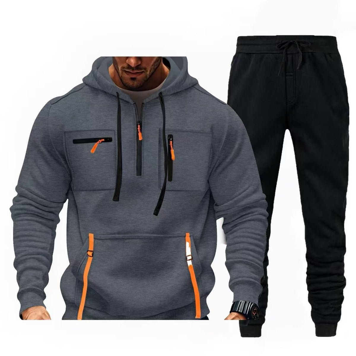 Herren multifunktionaler Kapuzenpullover und Jogginghose Kombination ModeGeist