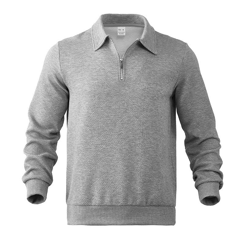 Herren Fleece Pullover mit strukturierter Oberfläche und modernen Kontrastdetails ModeGeist
