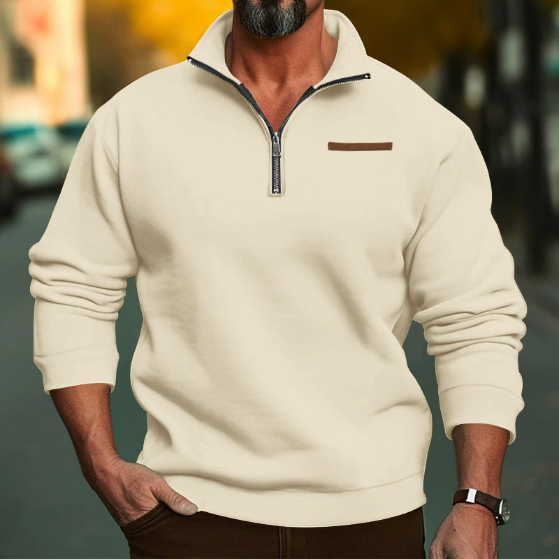 Herren Fleece Sweatshirt mit Reißverschluss ModeGeist