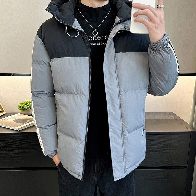 Herren modische und warme Steppjacke mit verstellbarer Kapuze ModeGeist