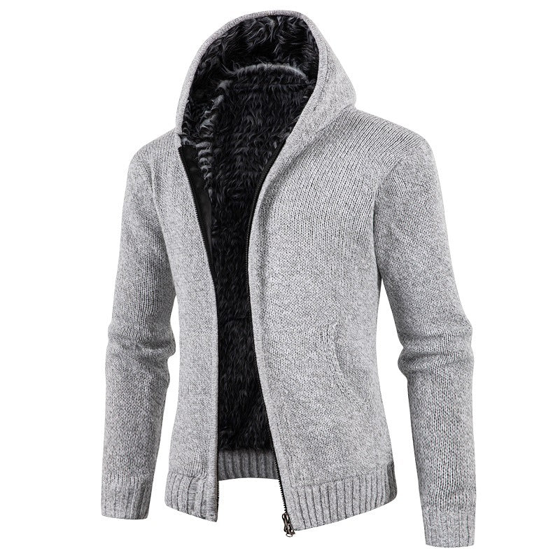 Herren Strickjacke mit Kapuze und weichem Innenfutter ModeGeist
