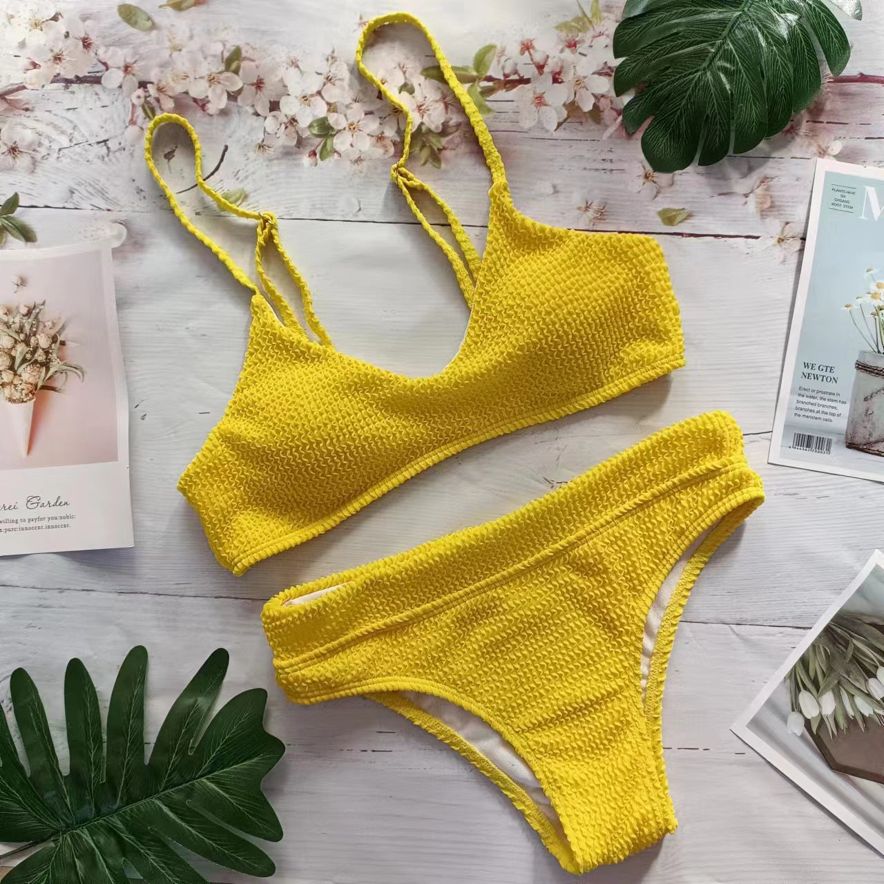 Modischer Zweiteiliger Bikini für Frauen mit Struktur