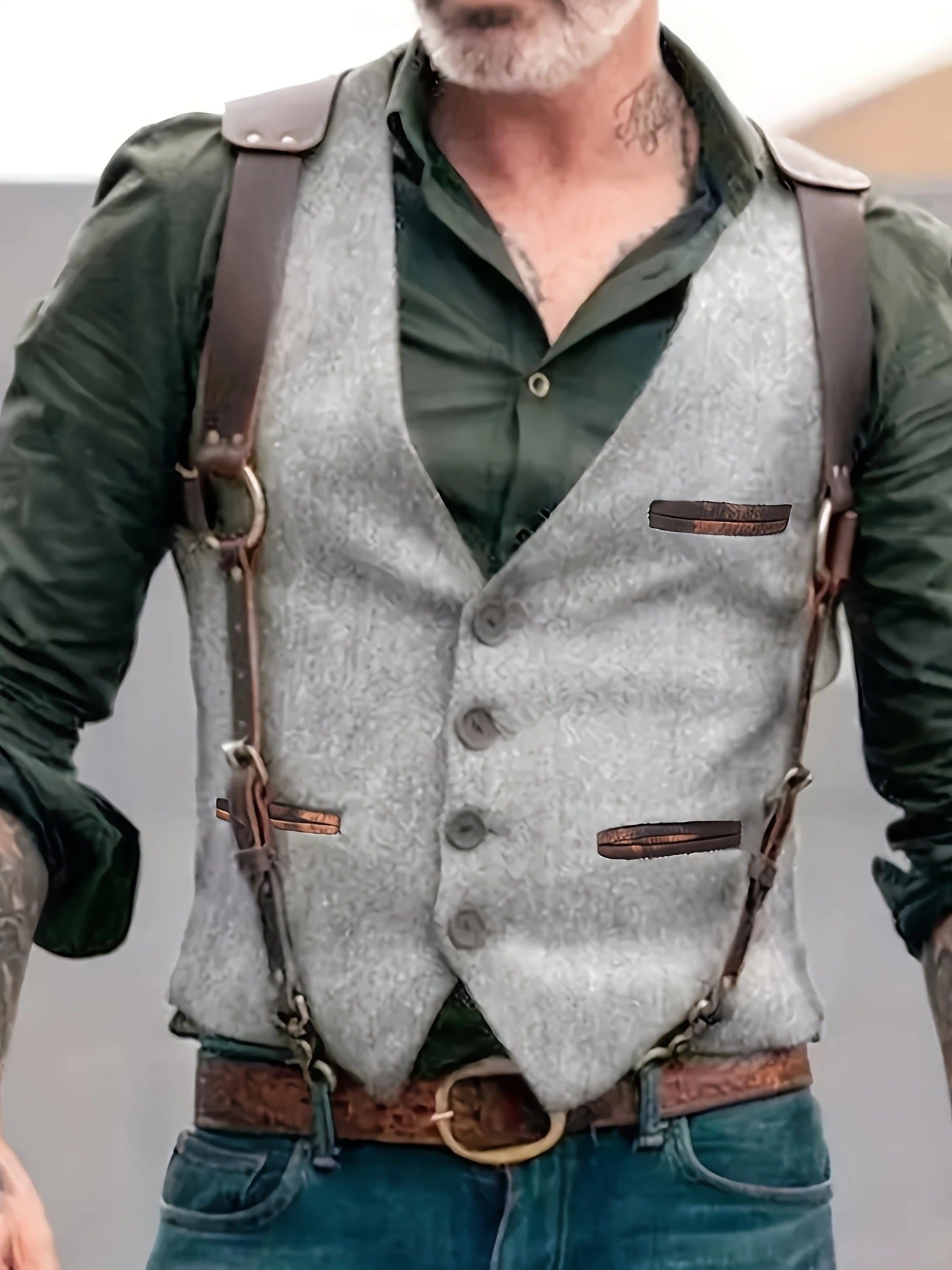 Herren stylische Weste mit akzenten und praktischen Taschen ModeGeist