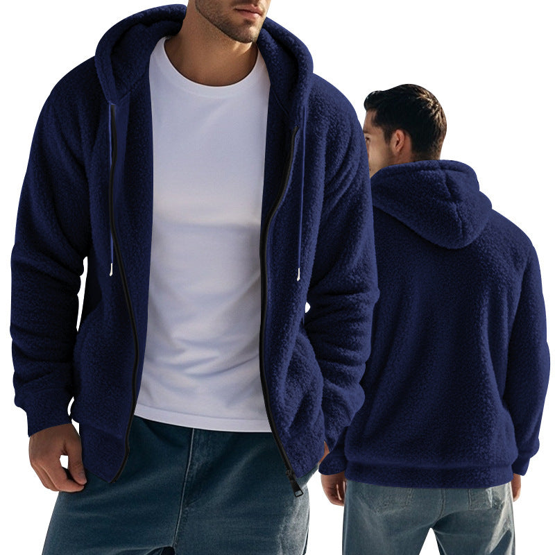 Herren Fleece Hoodie mit Kängurutasche und praktischem Reißverschluss ModeGeist