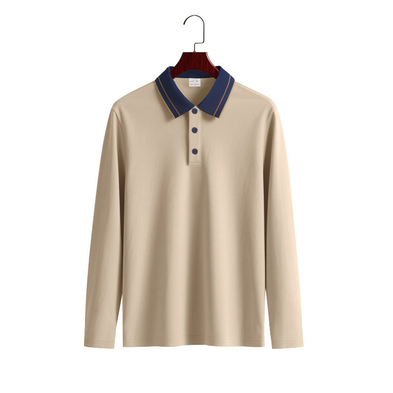 Herren Langarm-Poloshirt aus weichem Baumwollmix mit strukturiertem Kragen ModeGeist