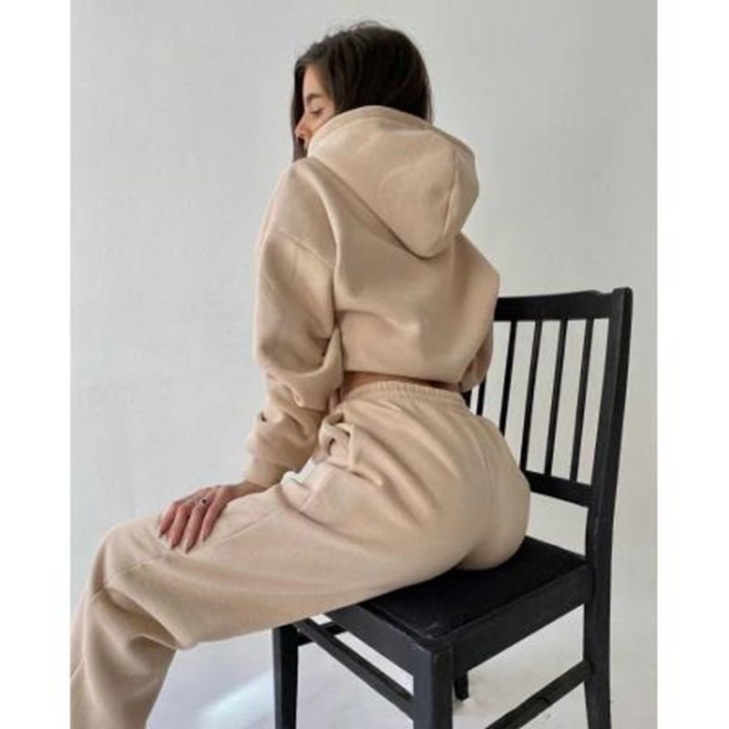 Damen lässiger Kapuzenpullover und Jogginghose Set ModeGeist