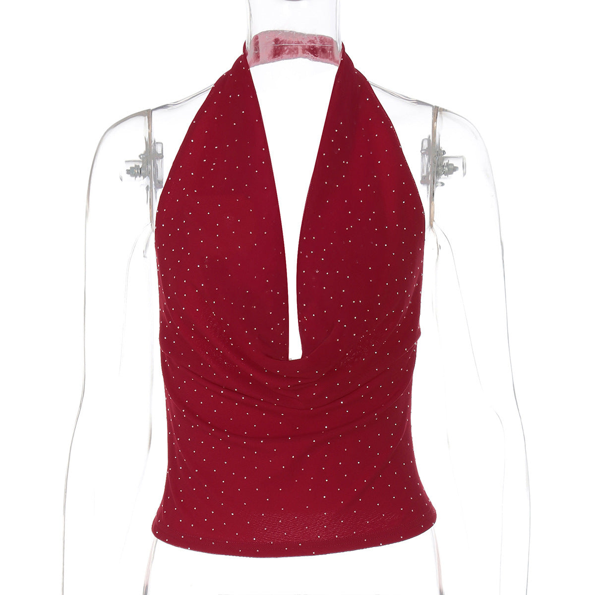 Elegantes Damen-Haltertop mit glänzenden Details und raffiniertem Ausschnitt von MODEGEIST