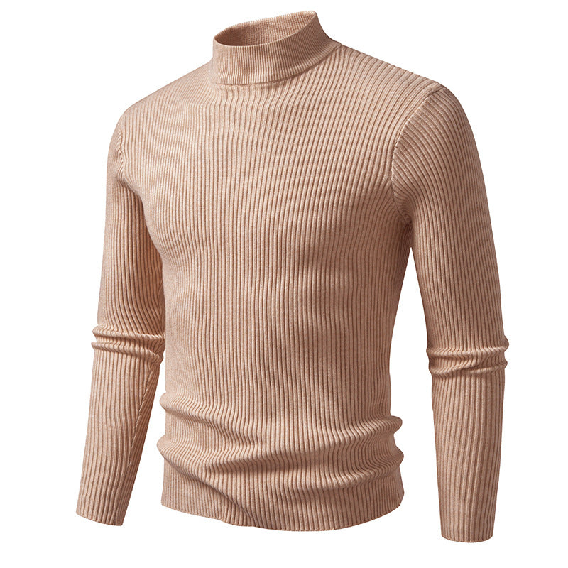 Herren Rollkragenpullover aus hochwertiger Stretch-Wolle mit Rippstruktur ModeGeist