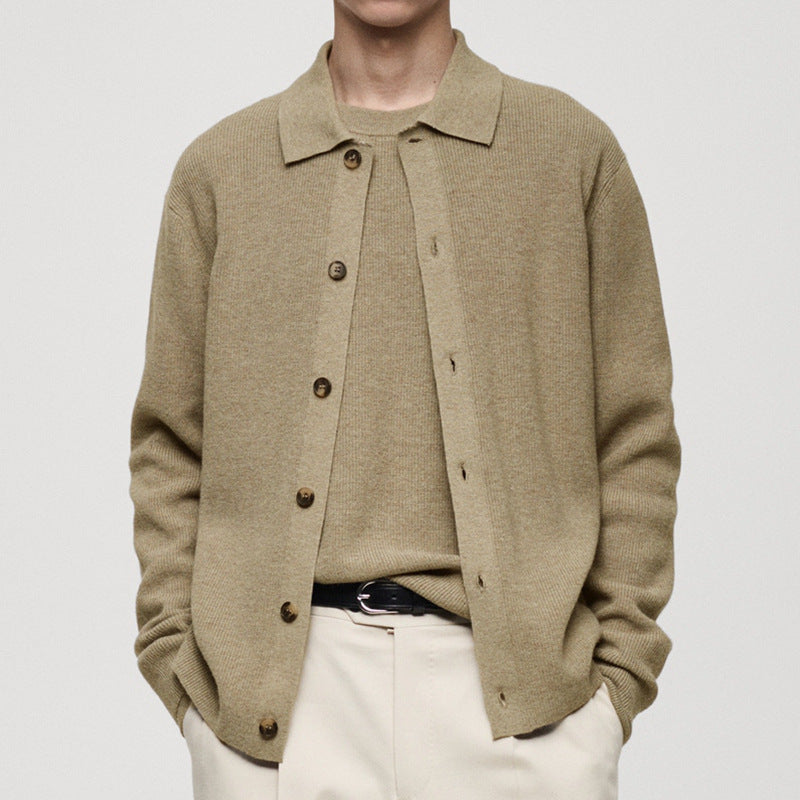 Herren Strickjacke mit modernem Kragen und hochwertigen Knöpfen ModeGeist