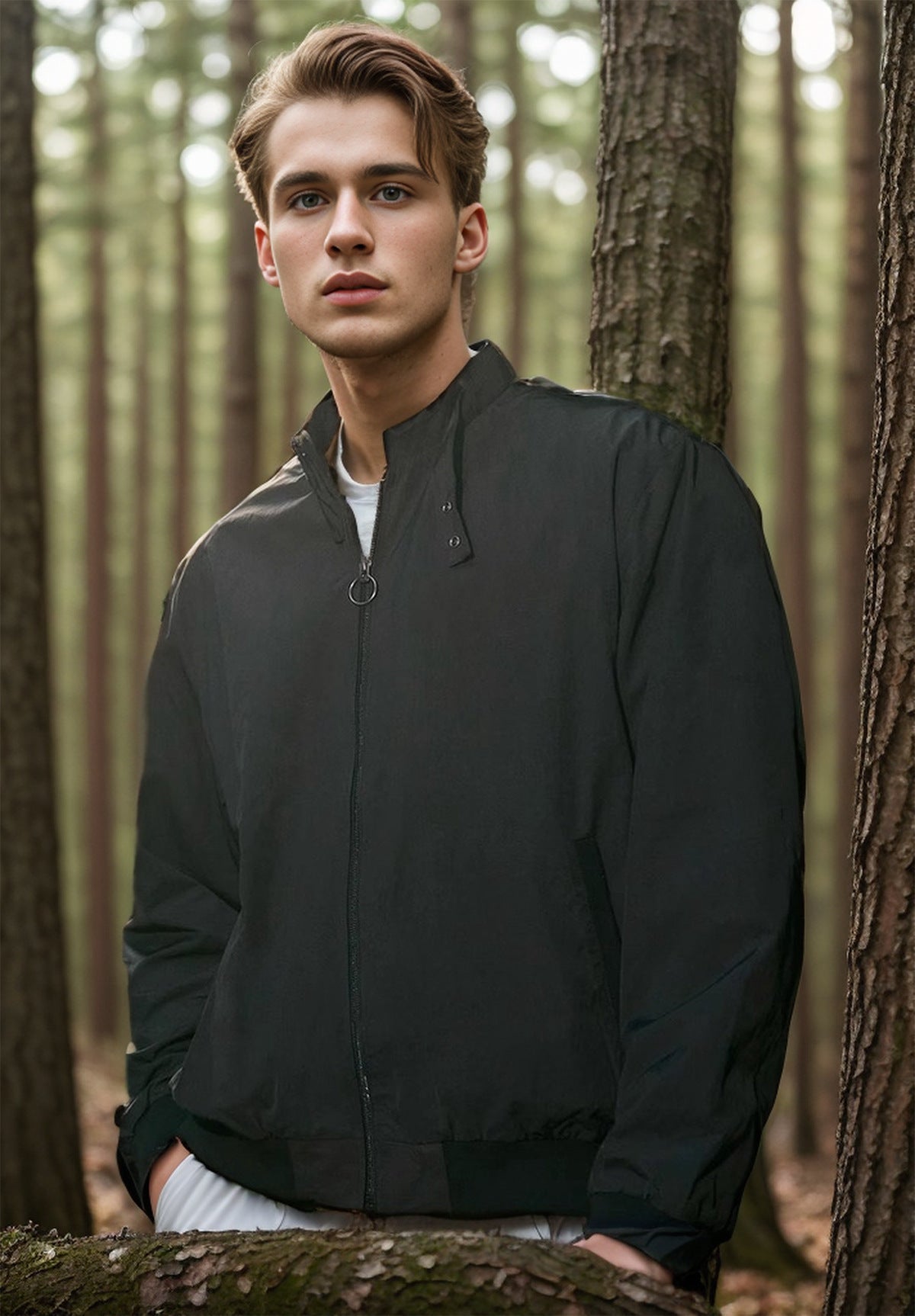 Herren leichte und funktionale Übergangsjacke mit hochschließendem Kragen ModeGeist