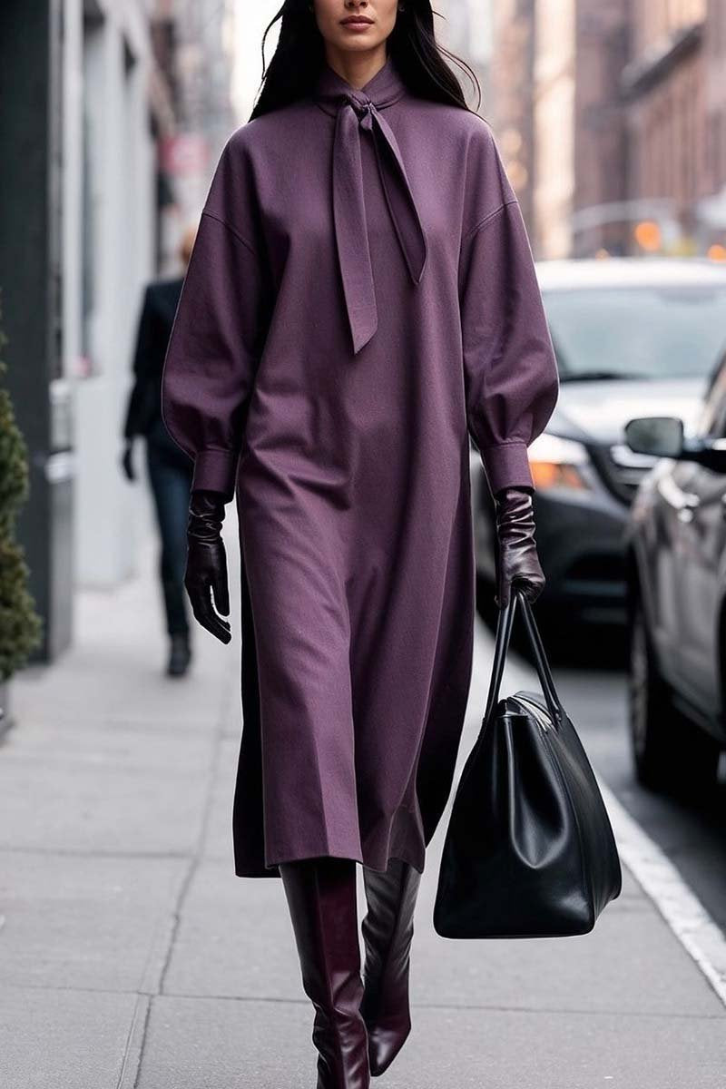 Damen Modisches Maxikleid mit elegantem Kragen und schmeichelndem Schnitt ModeGeist