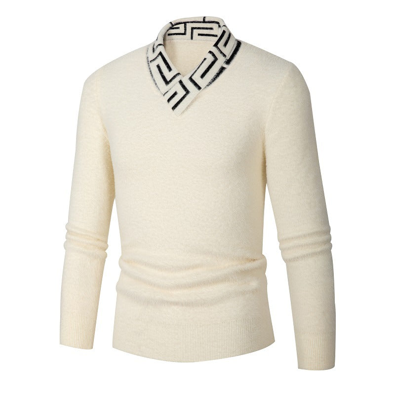 Herren modischer Pullover mit schickem Stehkragen und strukturiertem Design ModeGeist