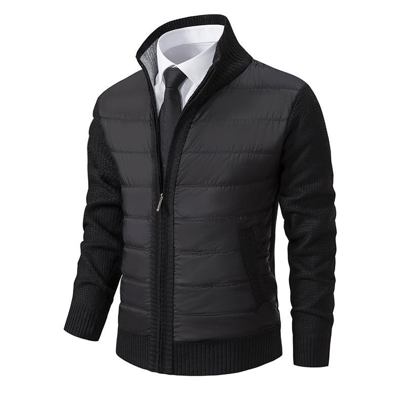 Herren gesteppte Hybridjacke mit modernem Kragen und elastischen Bündchen ModeGeist