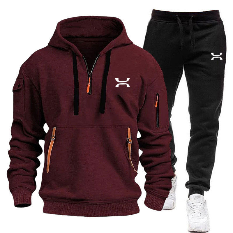 Herren sportliches Hoodie- und Jogginganzug-Set mit funktionalen Taschen und sportlichem Schnitt ModeGeist