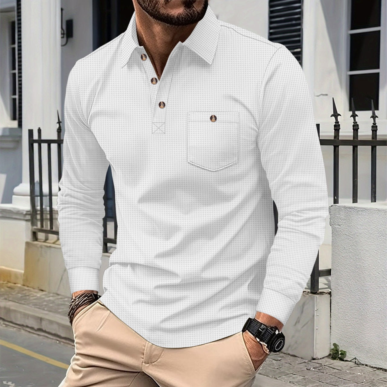 Herren Langarm Polohemd ModeGeist