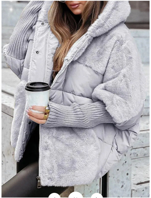 Damen Kuschelige Steppjacke mit abnehmbarer Kapuze und warmem Fleeceeinsatz ModeGeist