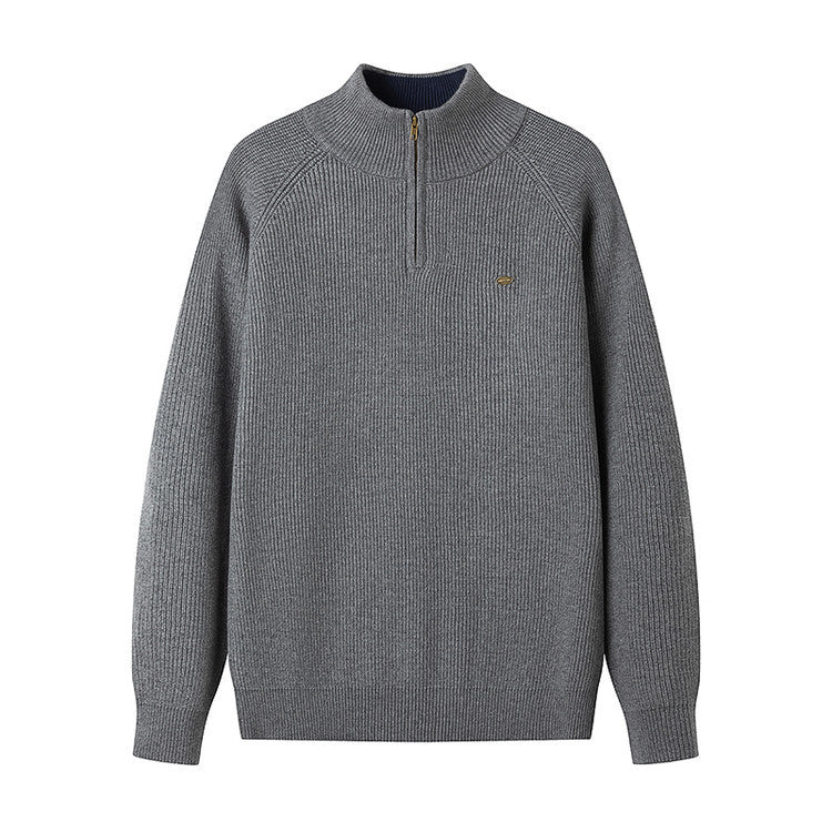 Herren Strickpullover mit halbem Reißverschluss ModeGeist