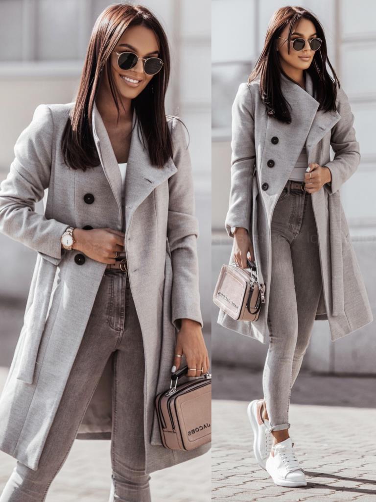 Damen Eleganter Woll-Trenchcoat ModeGeist
