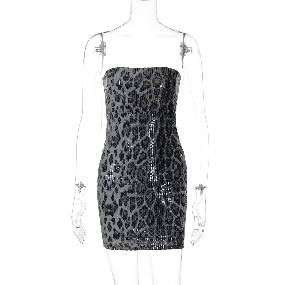 Glamouröses Minikleid mit Animalprint und Pailletten von MODEGEIST