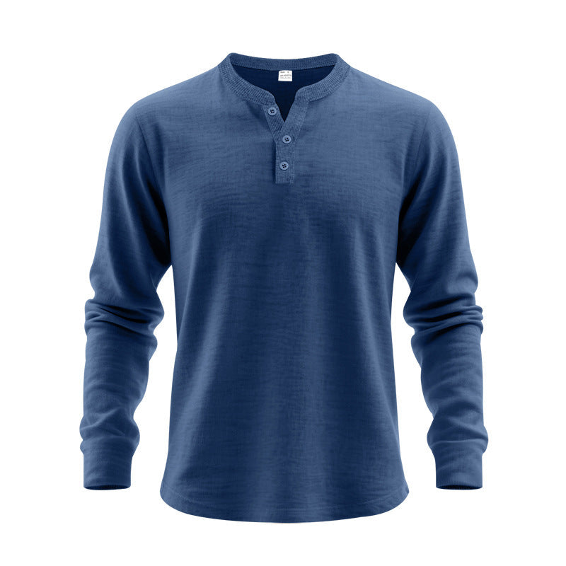 Herren Langarm-Henley-Shirt aus weichem Baumwollmix ModeGeist