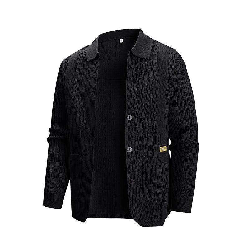Herren Strickjacke mit modernem Rippmuster und praktischen Taschen ModeGeist