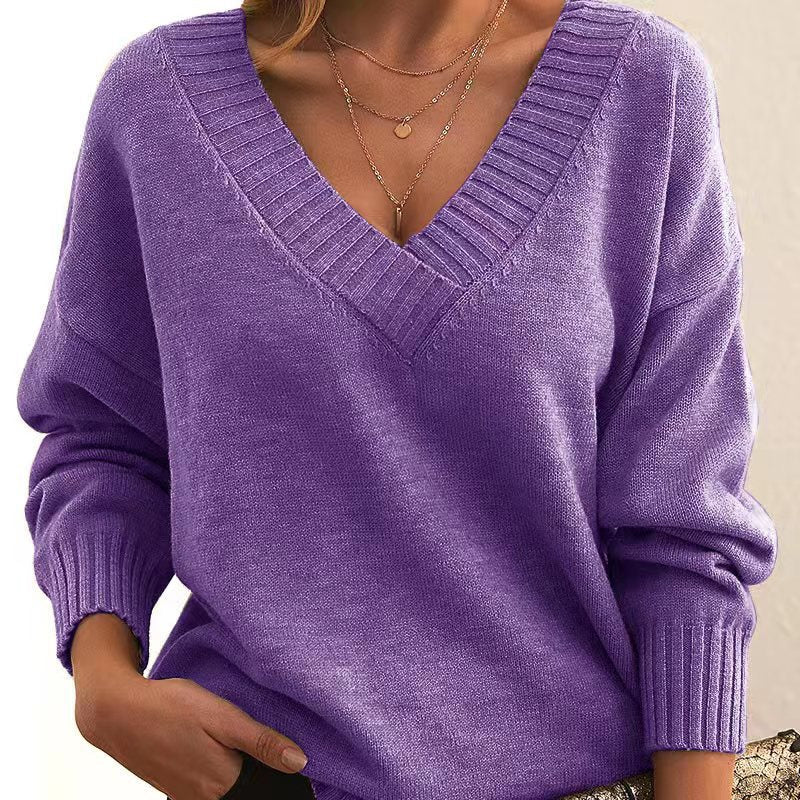 ModeGeist | Zeitloser Einfarbiger Strickpullover Für Komfort